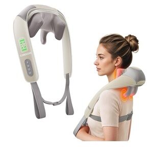 HeyCool Gray and Cream Neck Massager with Heat